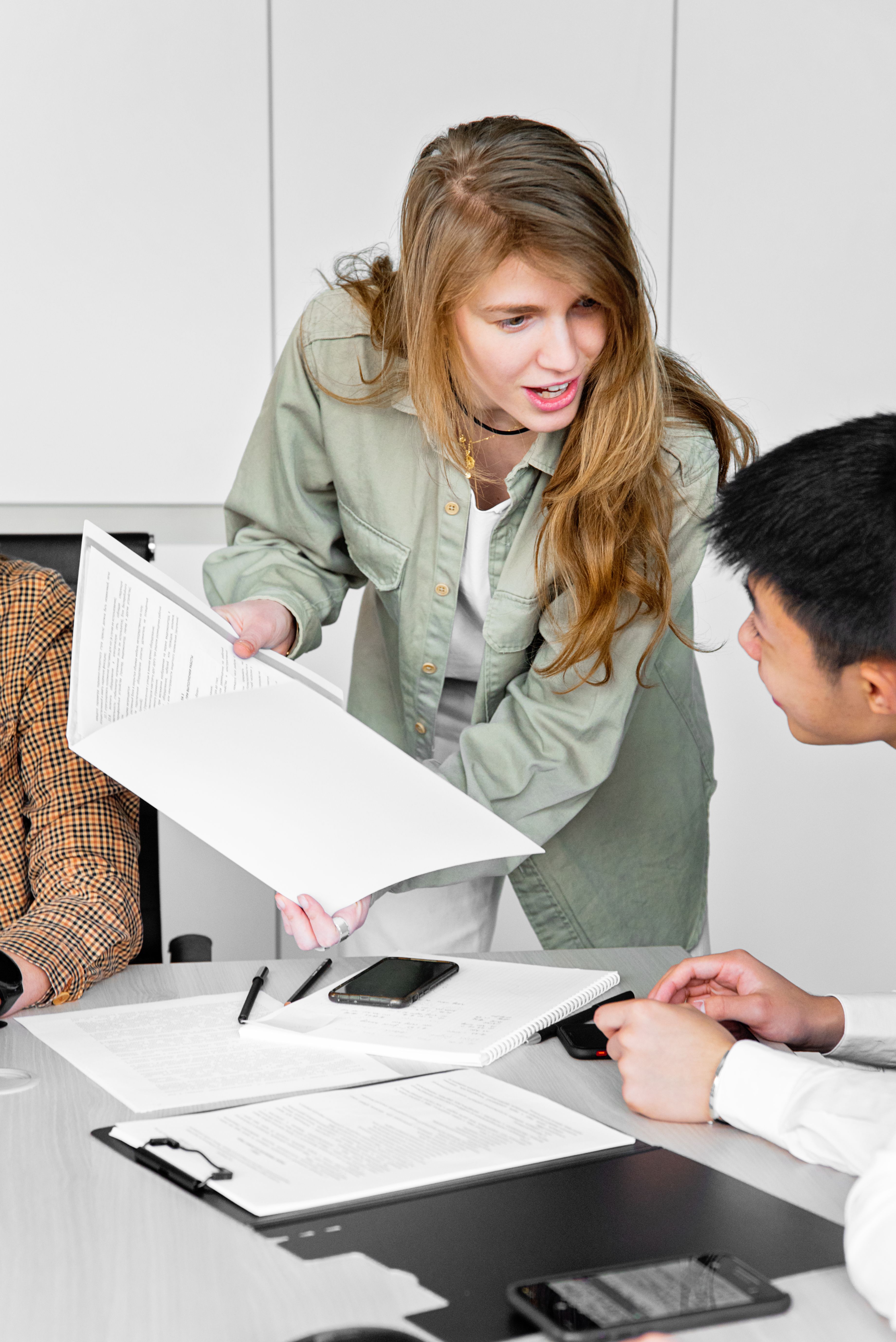 Business professionals collaborating on strategy