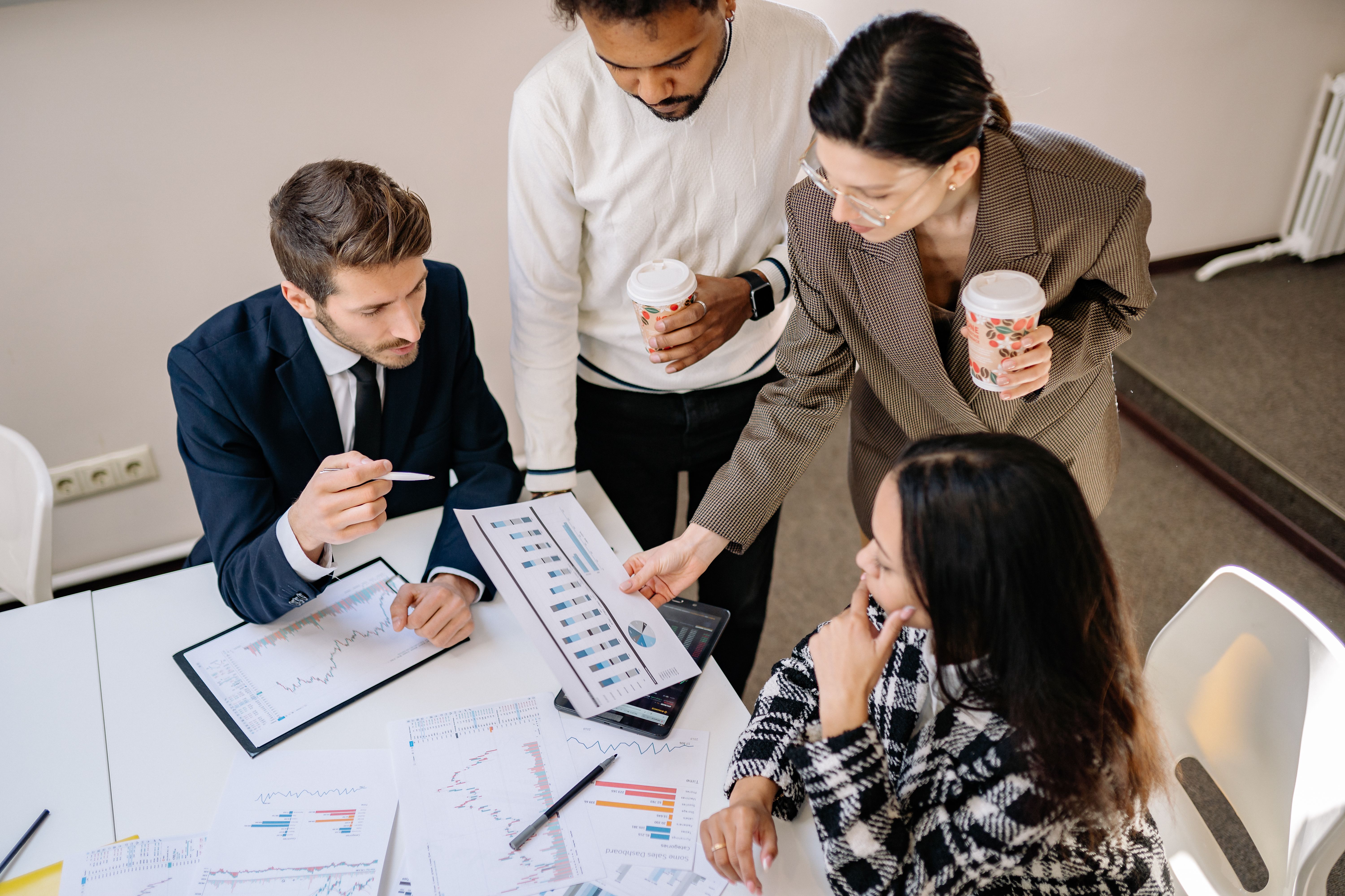 Business professionals collaborating in modern office